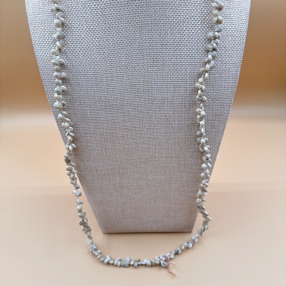 Long Seashell Cluster Necklace Coastal Boho Beach Cottagecore Statement Vintage